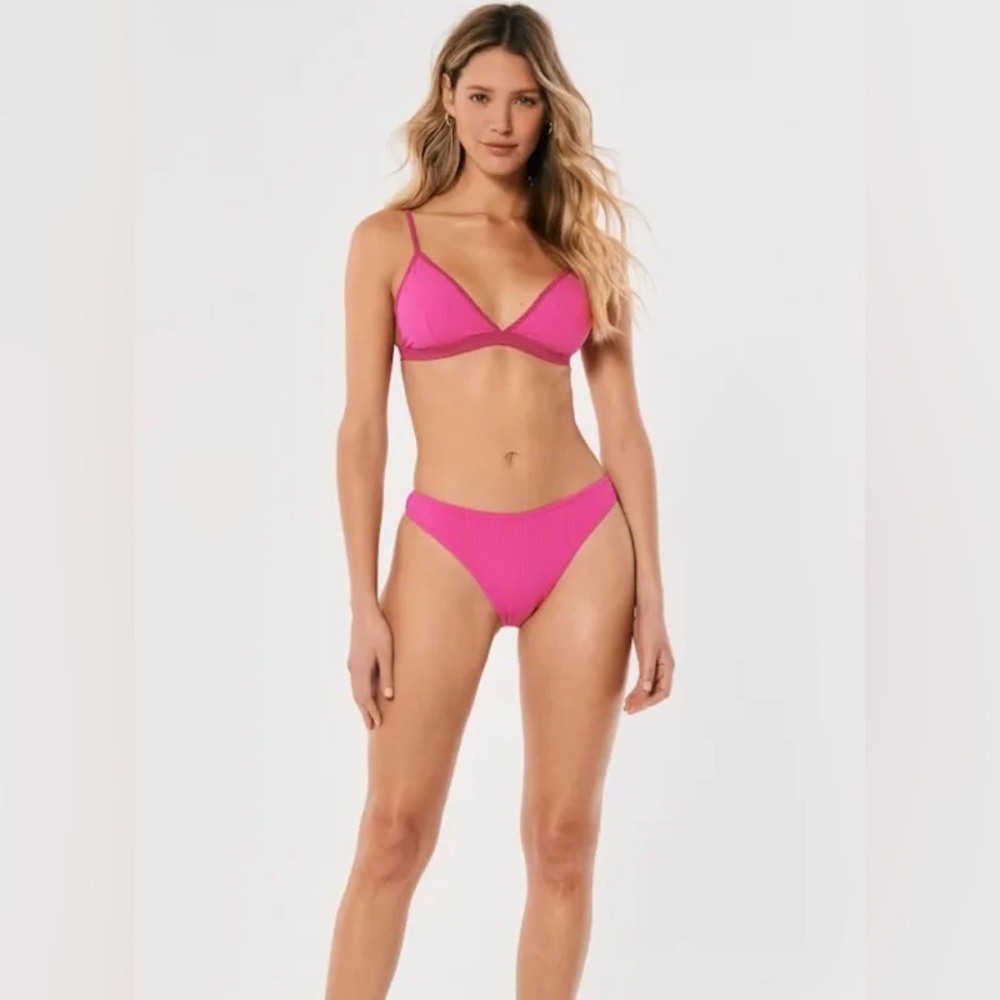 Hollister Gilly Hicks Ribbed Triangle Bikini Top